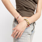 Black cord bracelet with a pearl